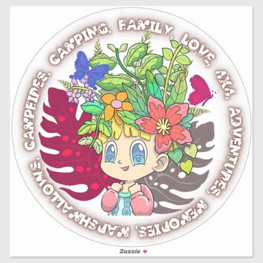 Sticker Camping Marshmallows Aimer Brown (Feuille)