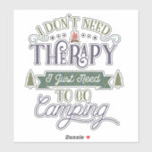 Sticker Camping pas Thérapie Word Art (Feuille)