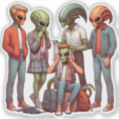 Sticker Campout Alien : Cosmic Adventure Attend (Devant)