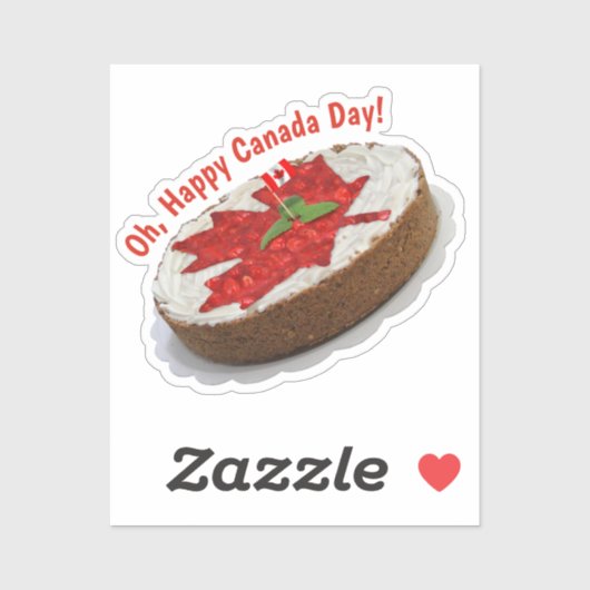 Sticker Canada Flag Cake Maple Leaf (Feuille)