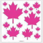 Sticker Canada Fuchsia Croquis élégant Feuille d'érable (Feuille)
