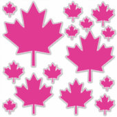 Sticker Canada Fuchsia Croquis élégant Feuille d'érable (Devant)