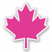 Sticker Canada Fuchsia Croquis élégant Feuille d'érable (Devant)