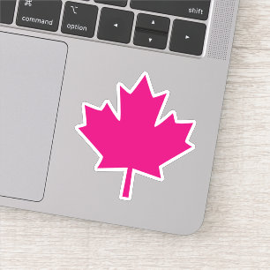 Sticker Canada Fuchsia Croquis élégant Feuille d'érable