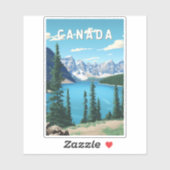 Sticker Canada Illustration Voyage Art Vintage (Feuille)