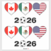 Sticker Canada Mexique États-Unis accueillant le tournoi d (Feuille)