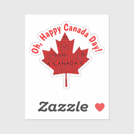 Sticker Canadian Maple Leaf w/Text (Feuille)
