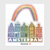 Sticker Canal House Amsterdam Holland Rainbow Set (Feuille)
