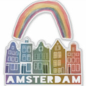 Sticker Canal House Amsterdam Holland Rainbow Set (Devant)