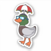 Sticker Canard à la pluie avec Umbrella.PNG (Devant)