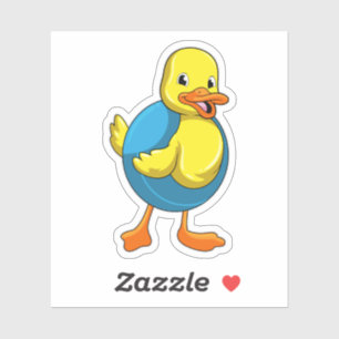 Sticker Canard à nager avec anneau de nage