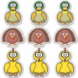 Sticker Canard à oiseaux, Turquie, Dessin de poulet