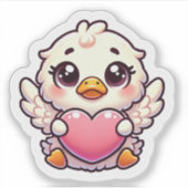 Sticker Canard aile adorable avec coeur d'amour (Devant)
