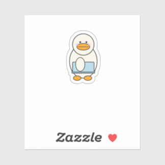 Sticker Canard allant au travail, funny work