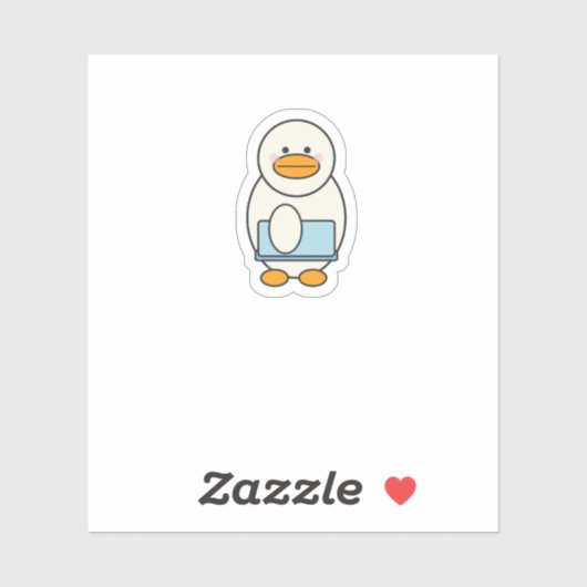 Sticker Canard allant au travail, funny work (Feuille)