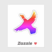 Sticker Canard arc-en-ciel minimaliste (Feuille)