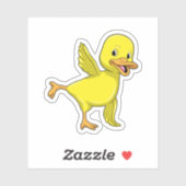 Sticker Canard au Yoga Exercice d'étirement (Feuille)