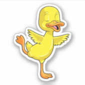 Sticker Canard au Yoga Fitness sur une jambe (Devant)