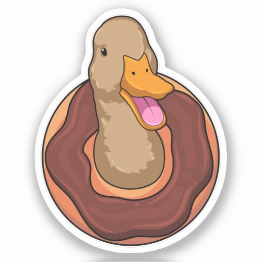 Sticker Canard avec Donut (Recto)