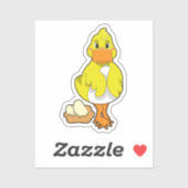 Sticker Canard avec oeufs (Feuille)