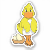 Sticker Canard avec oeufs (Recto)