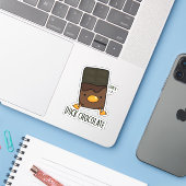 Sticker Canard Chocolat Funny Dark Chocolate Pun (Ordinateur portable avec iPhone)
