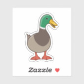 Sticker Canard colvert de dessin animé mignon (Feuille)