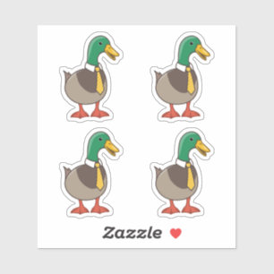 Sticker Canard colvert de dessin animé mignon avec une cra