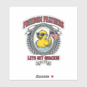Sticker Canard de la liberté humour patriotique vintage