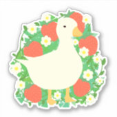 Sticker Canard d'oie de fraise floral (Devant)