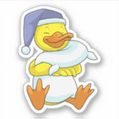 Sticker Canard dormant avec casquette (Devant)