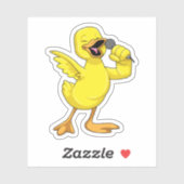 Sticker Canard en chanteur avec microphone (Feuille)