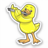 Sticker Canard en musique avec Flûte (Recto)