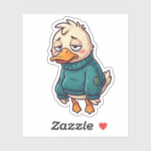 Sticker Canard fatigué socialement (Feuille)