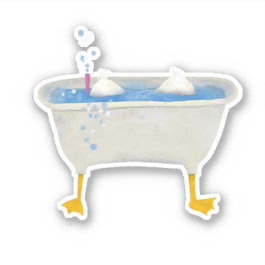 Sticker Canard idiot faisant de la plongée en apnée dans u (Devant)