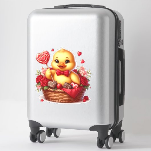 Sticker Canard mou de Valentine (Sur valise)