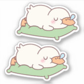 Sticker Canard mou Dormir sur le Coussin (Devant)