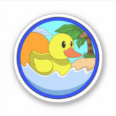 Sticker Canard sur la plage avec palmiers.PNG (Devant)