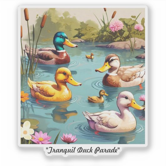 Sticker "Canards calmes dans l'étang" (Devant)