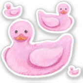 Sticker Canards en caoutchouc roses (Recto)