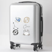 Sticker Cancer l'astrologie crabe anniversaire zodiac or (Sur valise)