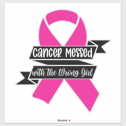 Sticker Cancer malmené avec la mauvaise fille (Feuille)