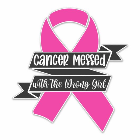 Sticker Cancer malmené avec la mauvaise fille (Devant)