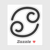 Sticker Cancer symbole astrologique noir Signal aquatique (Feuille)