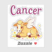 Sticker Cancer Vache zodiaque, Cancer mignon (Feuille)