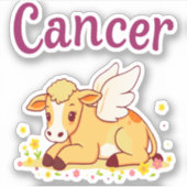 Sticker Cancer Vache zodiaque, Cancer mignon (Devant)