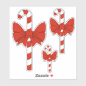 Sticker Candy Cane and Bow (Feuille)