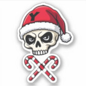 Sticker Candy Cane Crew Skull Christmas 2025 Funny Men Boy (Devant)