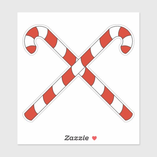 Sticker Candy Canes Crossed (Feuille)