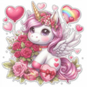 Sticker Canicorne à l'Anime de Saint Valentin (Devant)